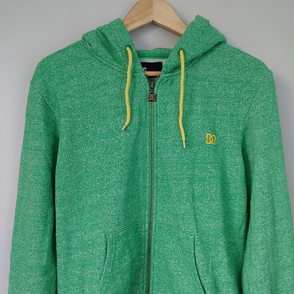 DC Hoodie Zip Up Sweater Size Small Green - Picture 4 of 12